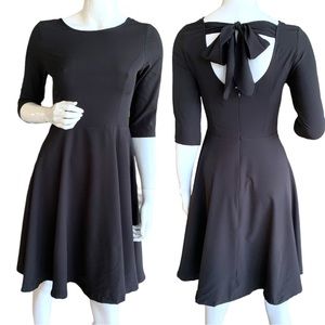 ACEVOG VINTAGE LITTLE BLACK DRESS. BACK BOW TIE. FIT & FLARE.  WOMEN’S S…